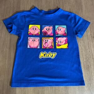 Kirby Boys Blue Graphic Cartoon Short Sleeve T-Shirt Top Size XS